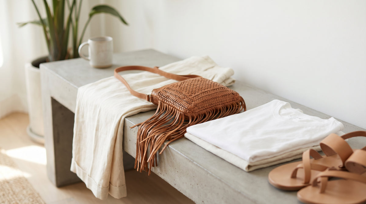 How to Style Boho Bags With Modern Minimalist Outfits